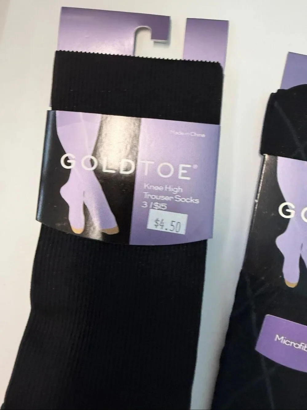 3 Pairs Goldtone Knee High Trouser Socks Womens Size 6-9 NEW TAGS Black Cream